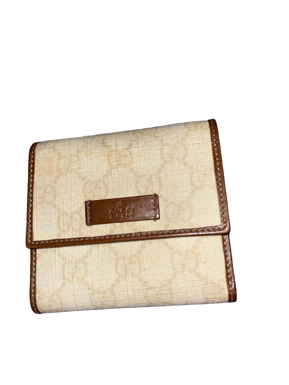 Gucci Vintage GG Supreme Canvas Bifold Wallet with Coin Pocket Brown